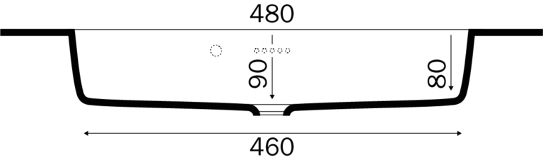 Mørkolieret snedkerbadmøbel med push fra Nordskab i bredde 80 cm med mat hvid badbordplade
