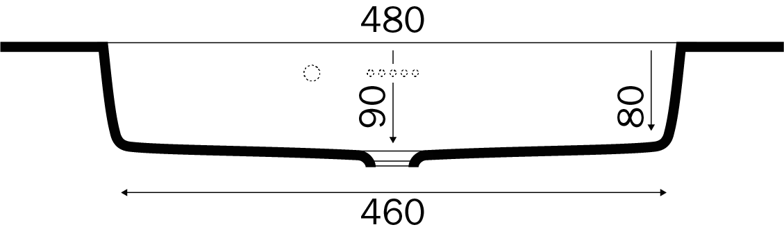 Glas vask Colombo dybde 48 cm