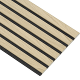 Akustikpaneler i almindelig kerne i natur ubehandlet - vælg mellem forskellige farve filt - Mål: 16 × 300 × 2400 mm