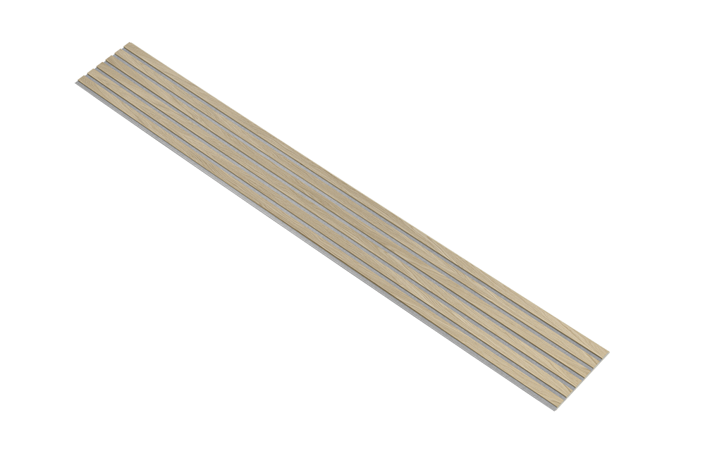 Akustikpaneler i almindelig kerne i natur ubehandlet - vælg mellem forskellige farve filt - Mål: 16 × 300 × 2400 mm