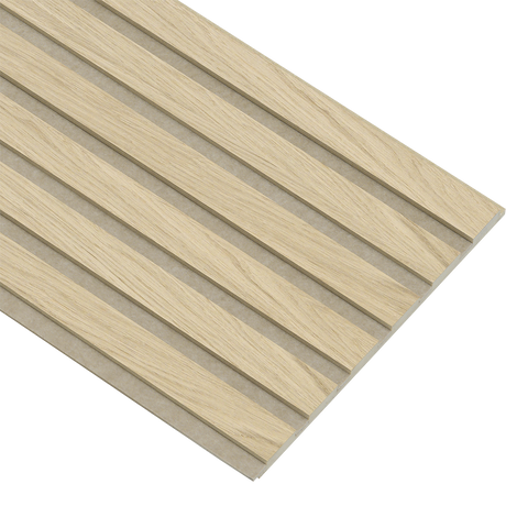 Akustikpaneler i almindelig kerne i natur ubehandlet - vælg mellem forskellige farve filt - Mål: 16 × 300 × 2400 mm