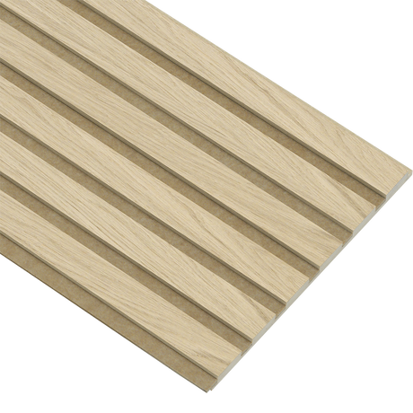 Akustikpaneler i almindelig kerne i natur ubehandlet - vælg mellem forskellige farve filt - Mål: 16 × 300 × 2400 mm