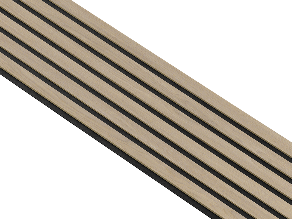 Akustikpaneler i almindelig kerne i hvid oliering - vælg mellem forskellige farve filt - Mål: 16 × 300 × 2780 mm