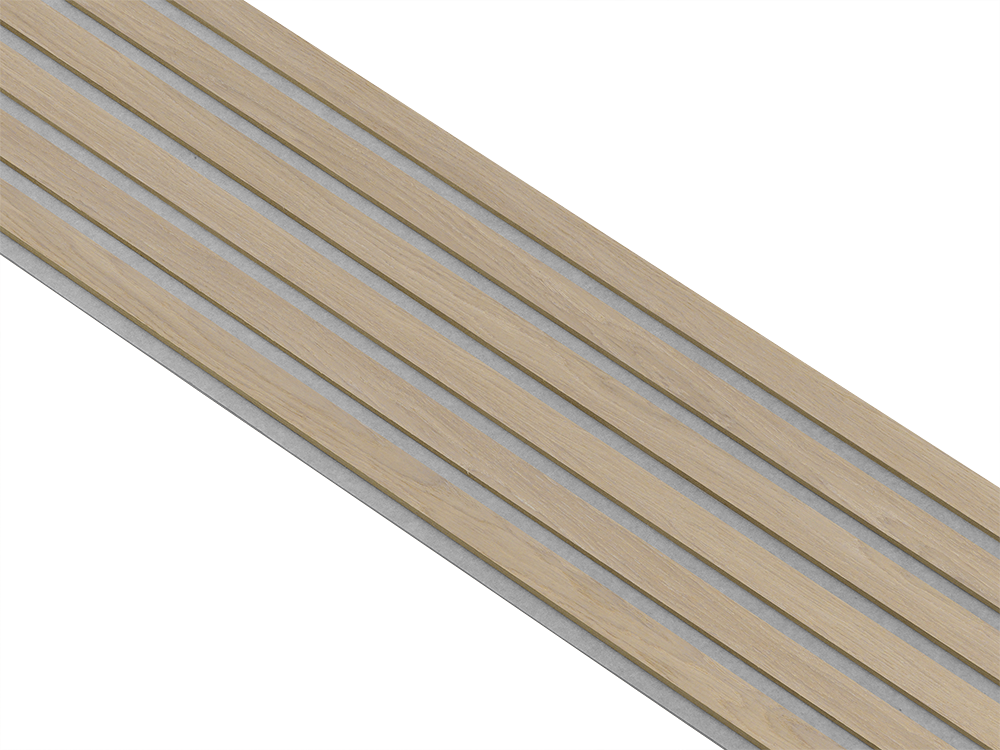 Akustikpaneler i almindelig kerne i hvid oliering - vælg mellem forskellige farve filt - Mål: 16 × 300 × 2780 mm