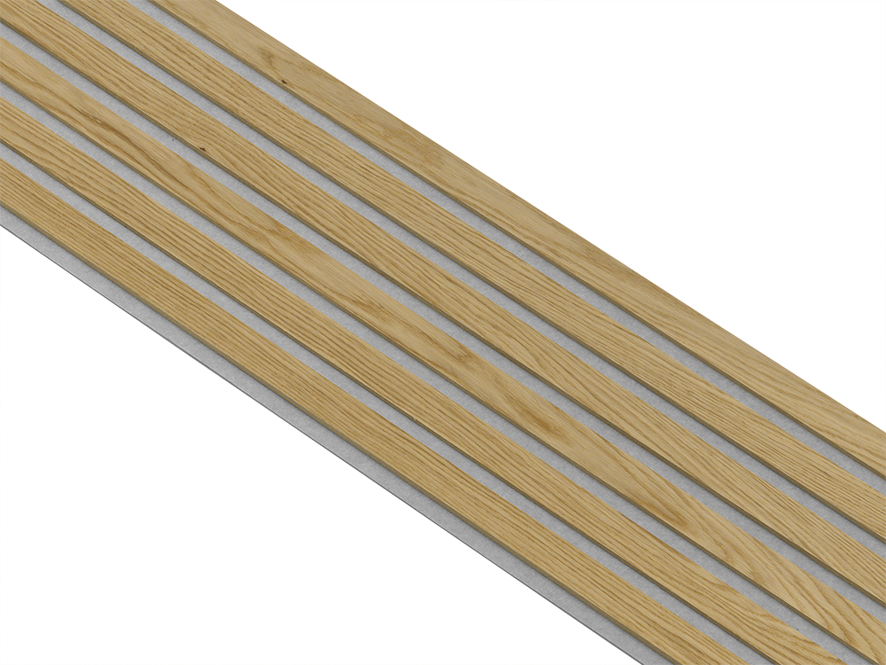 Akustikpaneler i almindelig kerne i natur oliering - vælg mellem forskellige farve filt - Mål: 16 × 300 × 2780 mm