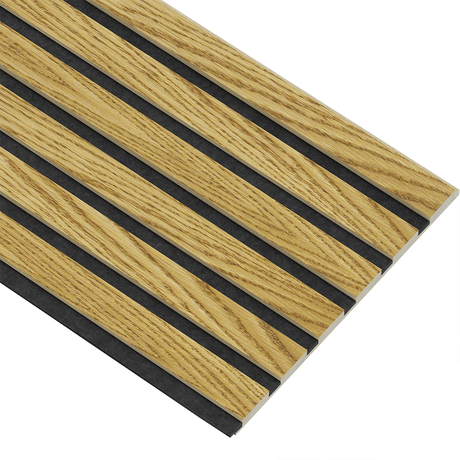 Akustikpaneler i almindelig kerne i brun oliering - vælg mellem forskellige farve filt - Mål: 16 × 300 × 2780 mm