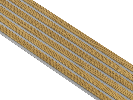 Akustikpaneler i almindelig kerne i brun oliering - vælg mellem forskellige farve filt - Mål: 16 × 300 × 2780 mm