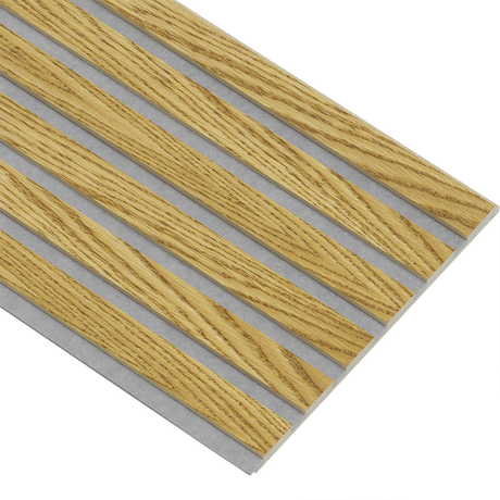 Akustikpaneler i almindelig kerne i brun oliering - vælg mellem forskellige farve filt - Mål: 16 × 300 × 2780 mm