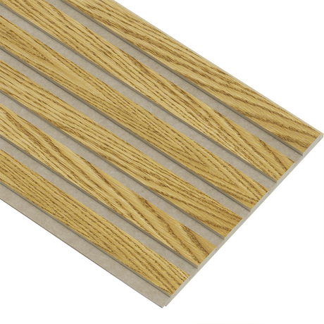 Akustikpaneler i almindelig kerne i brun oliering - vælg mellem forskellige farve filt - Mål: 16 × 300 × 2780 mm