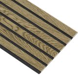 Akustikpaneler i almindelig kerne i mørkebrun oliering - vælg mellem forskellige farve filt - Mål: 16 × 300 × 2780 mm