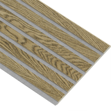 Akustikpaneler i almindelig kerne i mørkebrun oliering - vælg mellem forskellige farve filt - Mål: 16 × 300 × 2780 mm