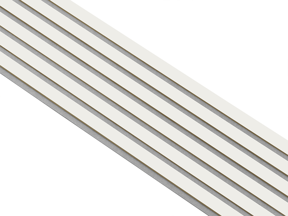 Akustikpaneler i almindelig kerne hvid malet - vælg mellem forskellige farve filt - Mål: 16 × 300 × 2780 mm