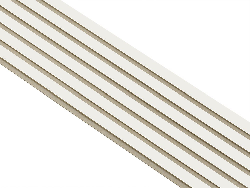 Akustikpaneler i almindelig kerne hvid malet - vælg mellem forskellige farve filt - Mål: 16 × 300 × 2780 mm