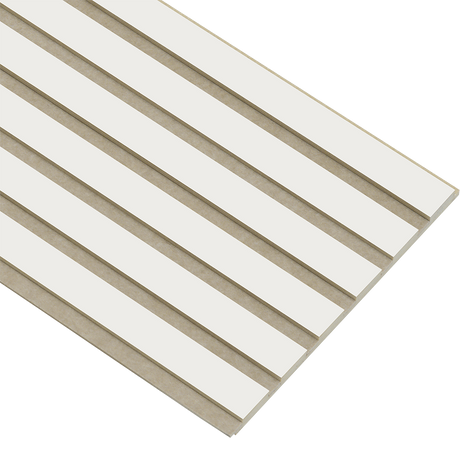 Akustikpaneler i almindelig kerne hvid malet - vælg mellem forskellige farve filt - Mål: 16 × 300 × 2780 mm