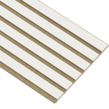 Akustikpaneler i almindelig kerne hvid malet - vælg mellem forskellige farve filt - Mål: 16 × 300 × 2780 mm