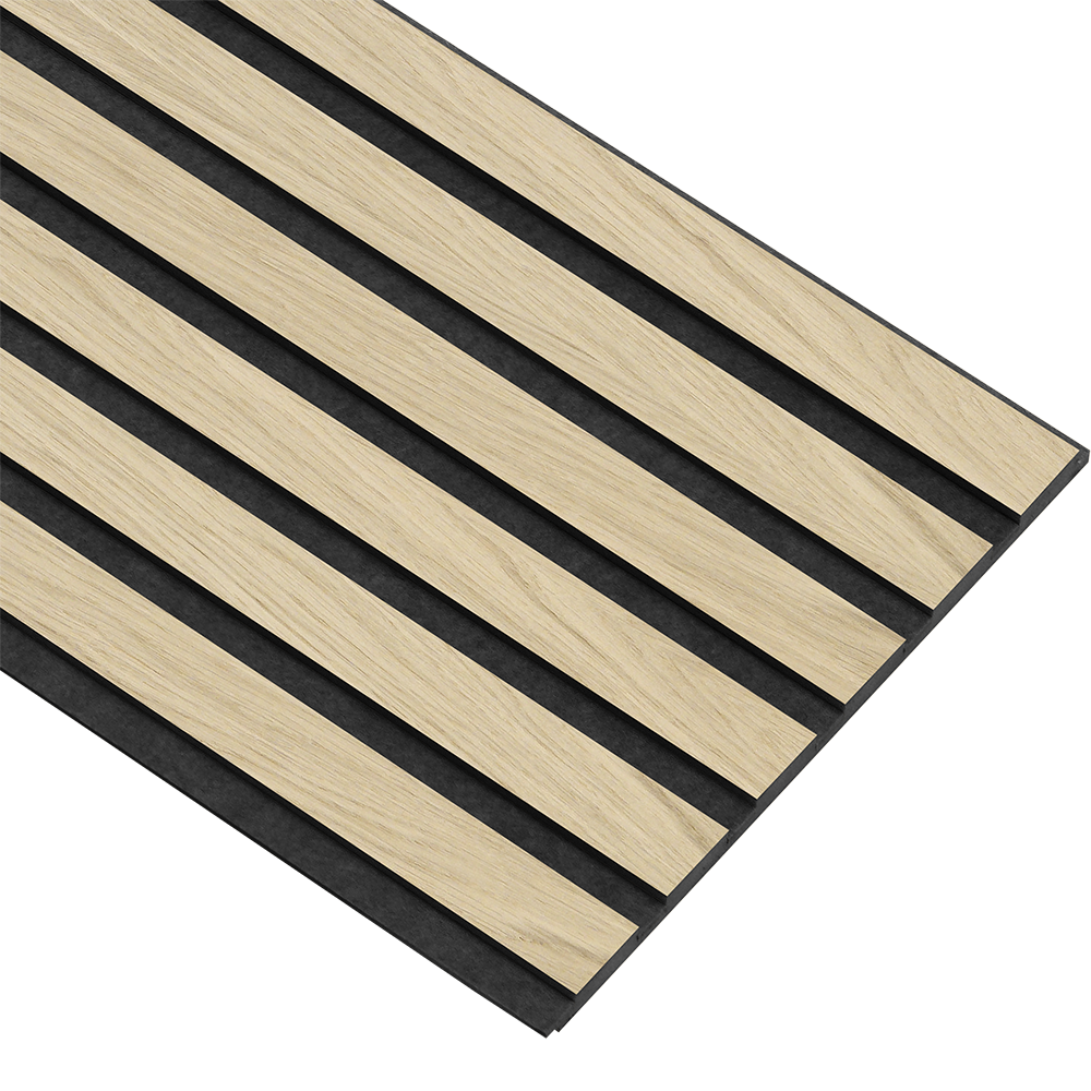 Akustikpaneler i sort kerne i natur ubehandlet - vælg mellem forskellige farve filt - Mål: 17 × 300 × 2780 mm