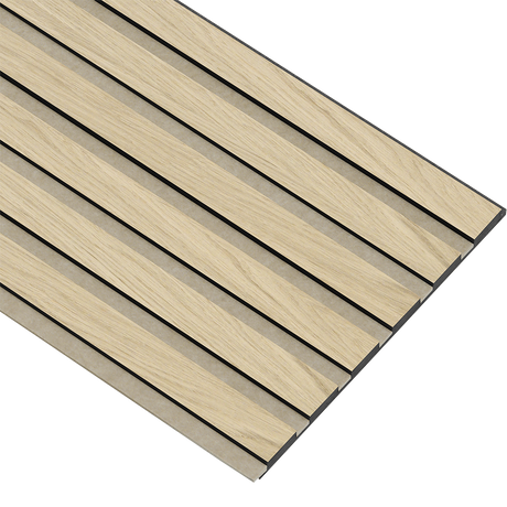 Akustikpaneler i sort kerne i natur ubehandlet - vælg mellem forskellige farve filt - Mål: 17 × 300 × 2780 mm