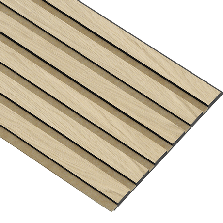 Akustikpaneler i sort kerne i natur ubehandlet - vælg mellem forskellige farve filt - Mål: 17 × 300 × 2780 mm