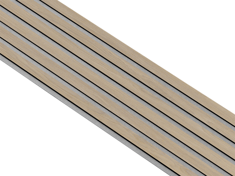 Akustikpaneler i sort kerne i hvid oliering - vælg mellem forskellige farve filt - Mål: 17 × 300 × 2780 mm