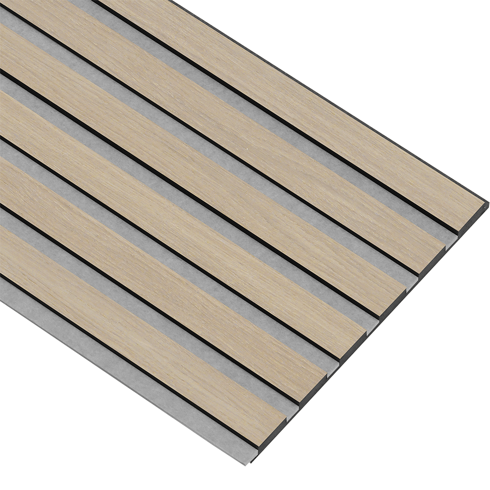 Akustikpaneler i sort kerne i hvid oliering - vælg mellem forskellige farve filt - Mål: 17 × 300 × 2780 mm