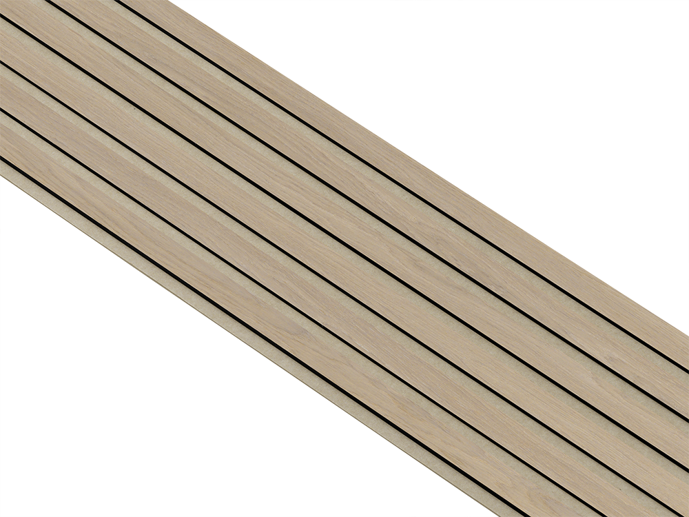 Akustikpaneler i sort kerne i hvid oliering - vælg mellem forskellige farve filt - Mål: 17 × 300 × 2780 mm