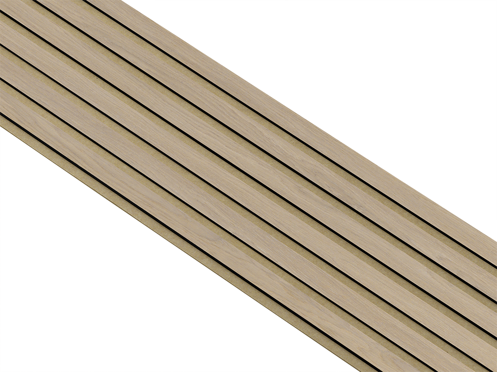 Akustikpaneler i sort kerne i hvid oliering - vælg mellem forskellige farve filt - Mål: 17 × 300 × 2780 mm