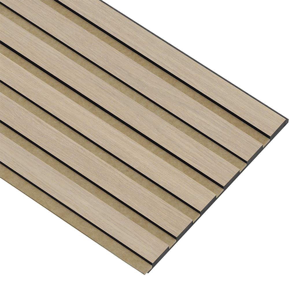 Akustikpaneler i sort kerne i hvid oliering - vælg mellem forskellige farve filt - Mål: 17 × 300 × 2780 mm