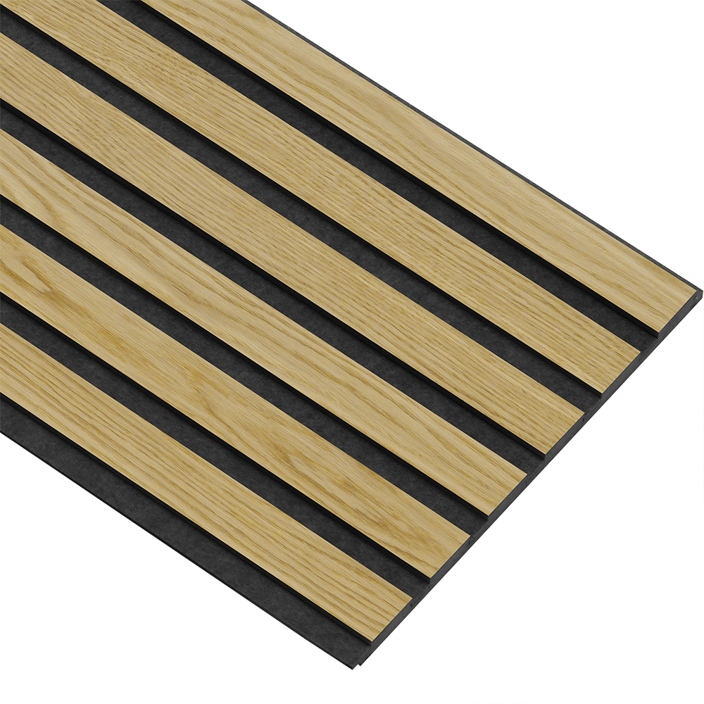 Akustikpaneler i sort kerne i klar oliering - vælg mellem forskellige farve filt - Mål: 17 × 300 × 2400 mm