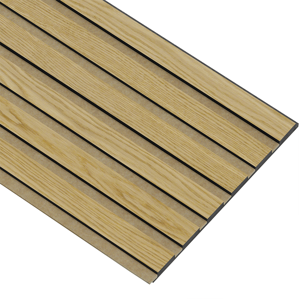 Akustikpaneler i sort kerne i klar oliering - vælg mellem forskellige farve filt - Mål: 17 × 300 × 2400 mm