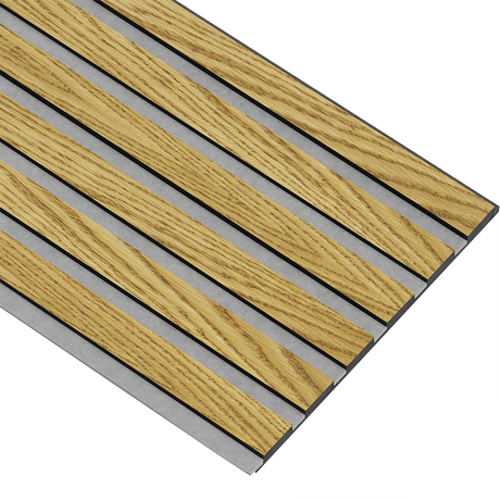 Akustikpaneler i sort kerne i brun oliering - vælg mellem forskellige farve filt - Mål: 17 × 300 × 2780 mm