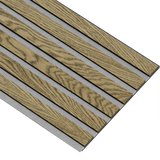 Akustikpaneler i sort kerne i mørkebrun oliering - vælg mellem forskellige farve filt - Mål: 17 × 300 × 2780 mm