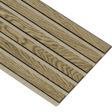 Akustikpaneler i sort kerne i mørkebrun oliering - vælg mellem forskellige farve filt - Mål: 17 × 300 × 2780 mm