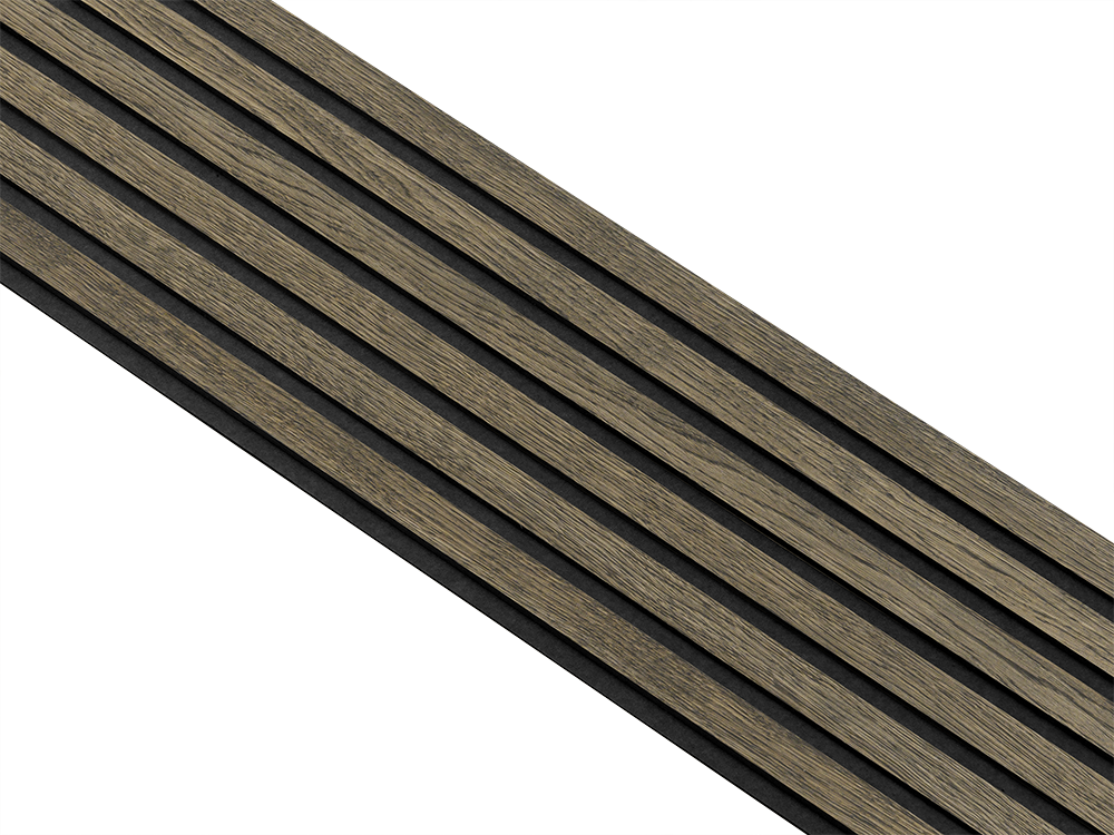 Akustikpaneler i sort kerne i sort oliering - vælg mellem forskellige farve filt - Mål: 17 × 300 × 2780 mm