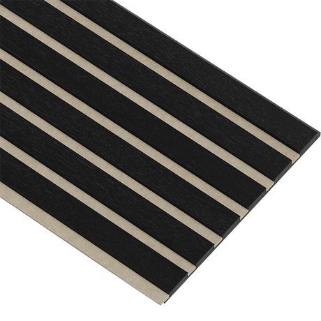 Akustikpaneler i sort kerne i sort malet - vælg mellem forskellige farve filt - Mål: 17 × 300 × 2780 mm