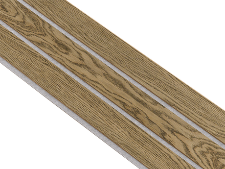 I-Wood Basic 3-lamel paneler i mørkebrun oliering - mål 16 x 300 x 2780 mm