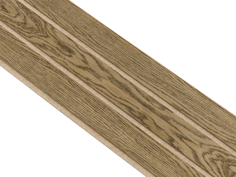 I-Wood Basic 3-lamel paneler i mørkebrun oliering - mål 16 x 300 x 2780 mm