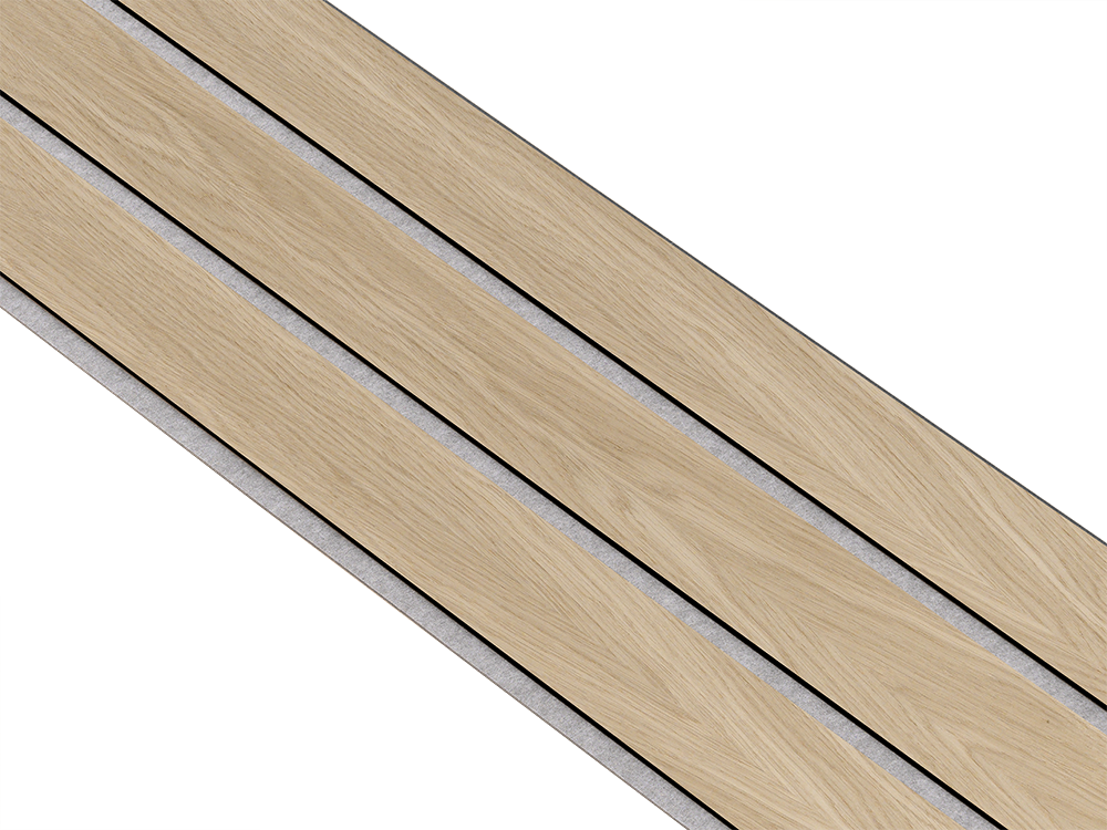 I-Wood Basic 3-lamel paneler med sort kerne i hvid oliering - mål 17 x 300 x 2780 mm