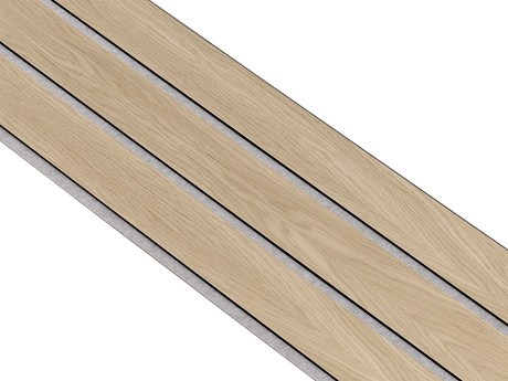 I-Wood Basic 3-lamel paneler med sort kerne i hvid oliering - mål 17 x 300 x 2780 mm