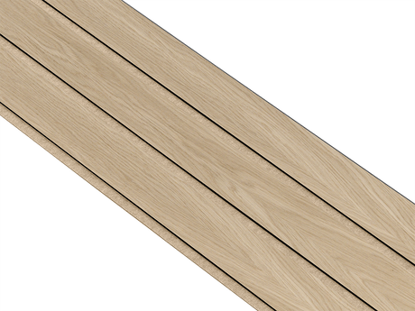 I-Wood Basic 3-lamel paneler med sort kerne i hvid oliering - mål 17 x 300 x 2780 mm