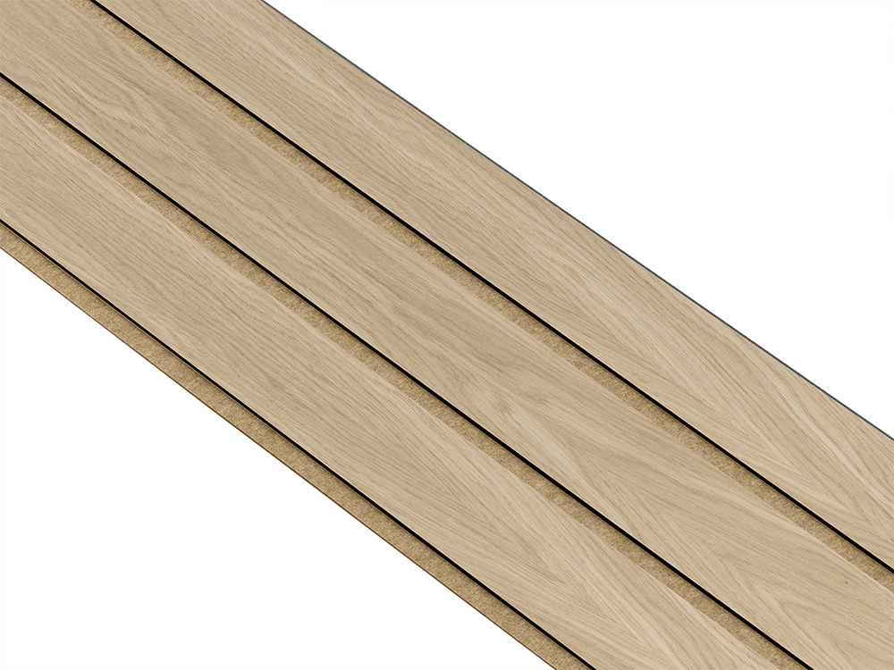 I-Wood Basic 3-lamel paneler med sort kerne i hvid oliering - mål 17 x 300 x 2780 mm