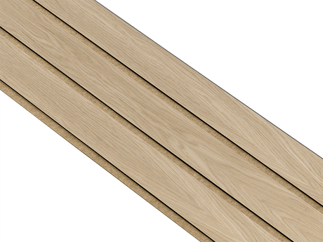 I-Wood Basic 3-lamel paneler med sort kerne i hvid oliering - mål 17 x 300 x 2780 mm