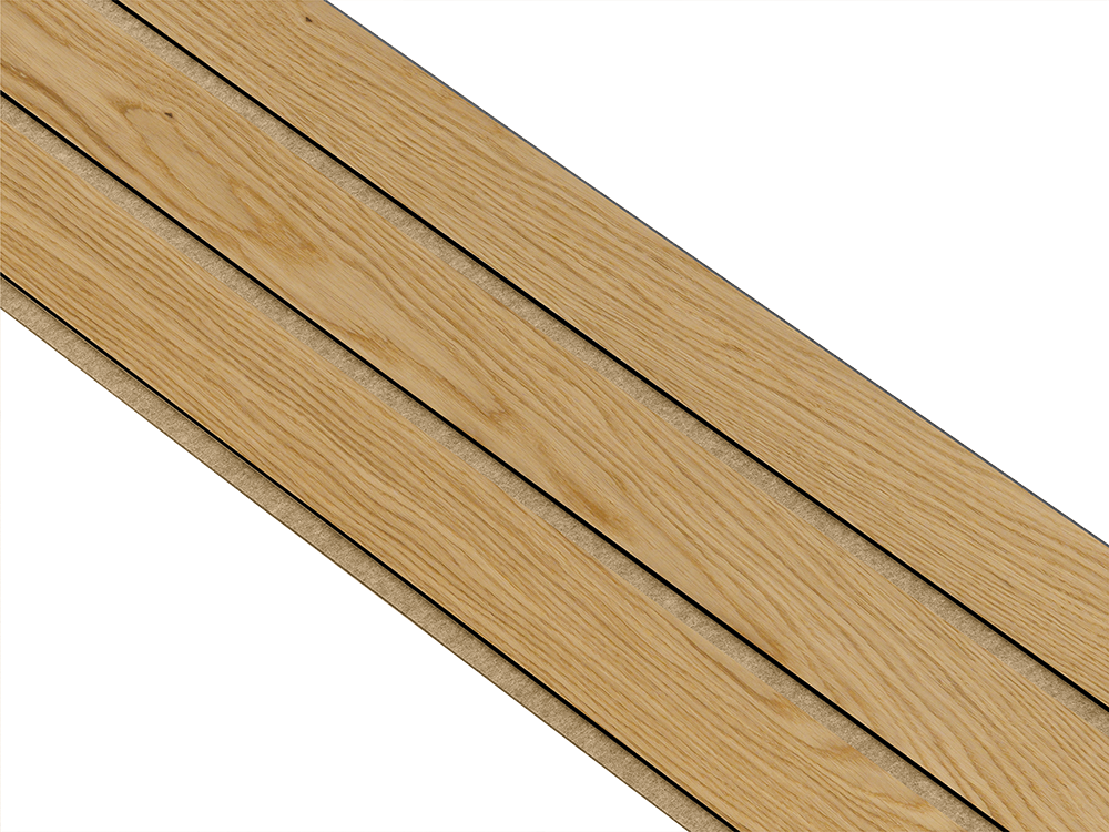 I-Wood Basic 3-lamel paneler med sort kerne i klar oliering - mål 17 x 300 x 2780 mm