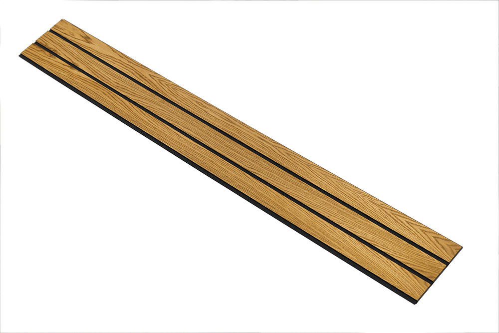 I-Wood Basic 3-lamel paneler med sort kerne i brun oliering - mål 17 x 300 x 2780 mm