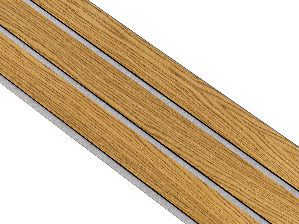 I-Wood Basic 3-lamel paneler med sort kerne i brun oliering - mål 17 x 300 x 2780 mm