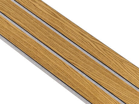 I-Wood Basic 3-lamel paneler med sort kerne i brun oliering - mål 17 x 300 x 2780 mm