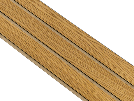 I-Wood Basic 3-lamel paneler med sort kerne i brun oliering - mål 17 x 300 x 2780 mm