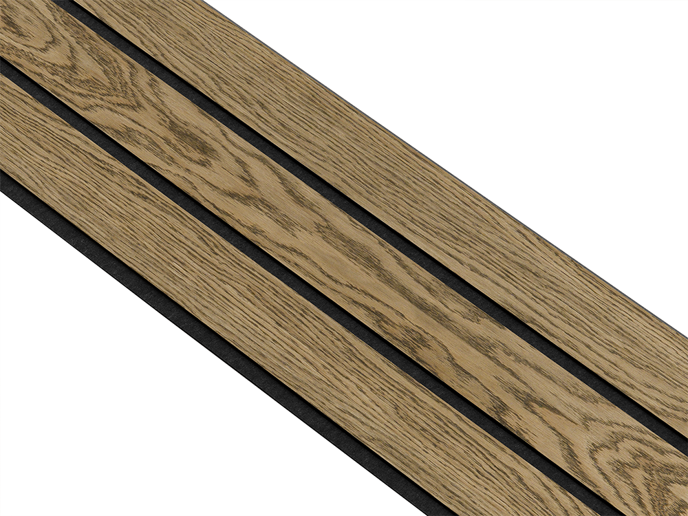 I-Wood Basic 3-lamel paneler med sort kerne i mørkebrun oliering - mål 17 x 300 x 2780 mm