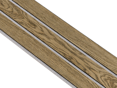 I-Wood Basic 3-lamel paneler med sort kerne i mørkebrun oliering - mål 17 x 300 x 2780 mm