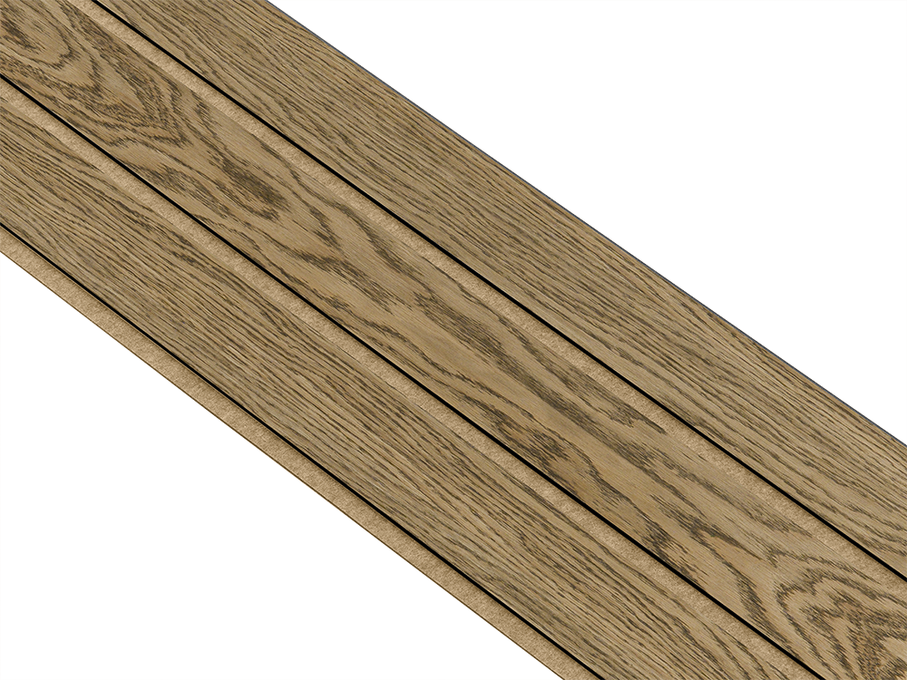 I-Wood Basic 3-lamel paneler med sort kerne i mørkebrun oliering - mål 17 x 300 x 2780 mm