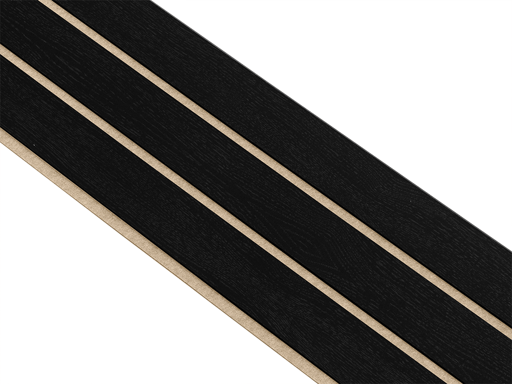 I-Wood Basic 3-lamel paneler med sort kerne i sort malet - mål 17 x 300 x 2780